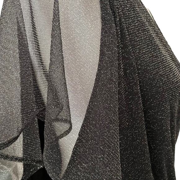 Torrid Black Glitter Lurex Flutter Sleeve Surplice Wrap Romper Plus Size 6 - Picture 8 of 13